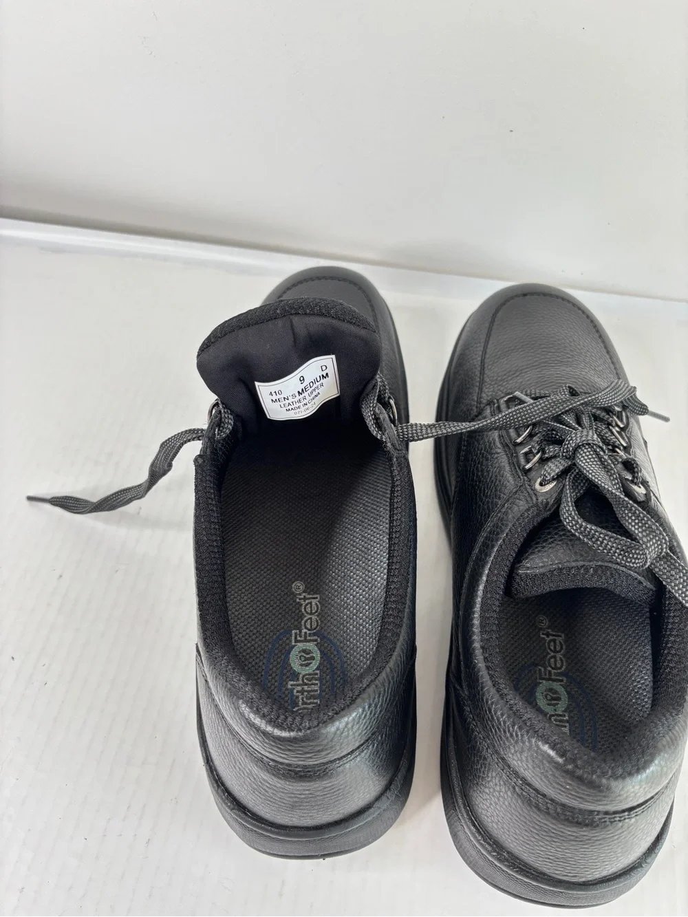Orthofeet Avery Island Black Leather Mens Orthopedic Shoes Sz 9 D Style 410 NEW!